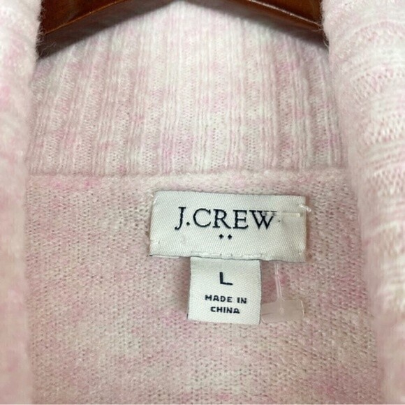 J. Crew Extra Soft Yarn Puff Sleeve Turtleneck Sweater Light Pink Size L - Picture 6 of 7